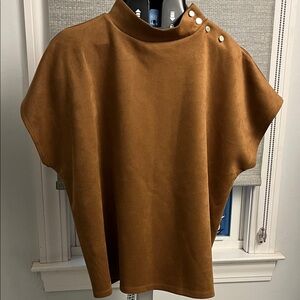 Ann Taylor Camel Button-Accent Blouse